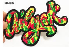 China Custom Iridescent Letter Chenille Iron On Patches For Letterman Jackets supplier