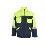 345 GSM Lightweight Quilted Jacket Fluorescent Green Contrast Navy for sale