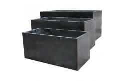China Fibre Clay Rectangular Planters Frost Resistant For Outdoor Gardens supplier