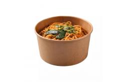 China Custom Recyclable Kraft Paper Salad Bowls Brown Kraft Soup Paper Bowls With Lids supplier
