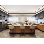 Luxurious Elegant Modern Stainless Steel Kitchen Cupboards Chinese Dark Wood Grain for sale
