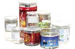 China 500ml ODM Labeling Clear Plastic Cylinder Food Grade Canned Tubes supplier
