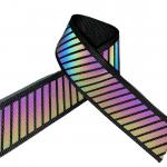 Colorful Rainbow Reflective Webbing Chair Knitted  Waterproof 50yards Roll for sale