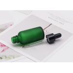 Frosted Green Essential Oil Bottle 30ml 50ml Glass Dropper Bottle Package for sale