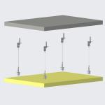 Easy to attach chandelier acoustic panel wire kit suspension system sound deadening material for sale