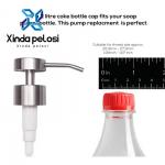 22 400 20 410 Empty Stainless Steel Refillable Lotion Pump Bathroom Satin Brushed Press Type for sale