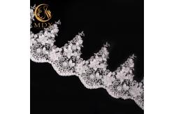 China 3D Flowers White Clothing Lace Trim Handmade 25cm Width Luxury Lace Trim supplier
