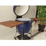 21.5 Inch SGS Charcoal Kamado Grill , Dark Blue Ceramic Smoker Grill for sale