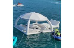 China Outdoor Entertainment Inflatable Floating Platform Inflatable Dock Tent Shade Floating Island supplier