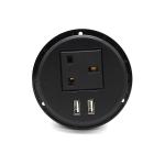 Smart British Furniture AC Black Round Power Socket Embedded Installation for sale