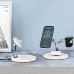 White Type C Wireless Phone Charger Stand 15w Fast 4 In 1 Qi Charging Dock for sale