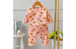 China Home Kids Pyjama Set / Strawberry Print Pajamas 90cm height grind for 24months supplier