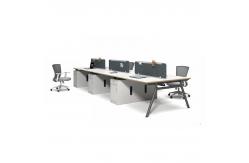 China White L Shape Modular Open Space Desk 6 Person Office Workstation supplier