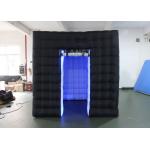 Durable Inflatable Cube Photo Booth Enclosure Black Exterior And White Interior for sale