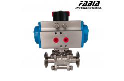 China Clamp Ptfe Lined Ball Valve With Double Acting Pneumatic Actuator supplier