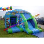 Blue Inflatable Bouncer Slide , Water - Proof Kids Outdoor Inflatable Slides for sale
