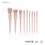 Poly Bag Light Pink 9pcs Travel Makeup Brush Set for sale