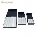 Luxury Paperboard Chocolate Paper Box Black Magnetic Gift Box With Paper Dividers for sale
