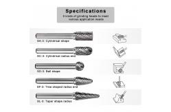 China Double Cut Hand Tools 10 Piece Carbide Burrs Set for 1/4 Single Cut Cylinder Bur supplier