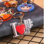 Durable Acrylic Charm Keychain With Metal Ring And Cartoon Character Gravity Falls Print