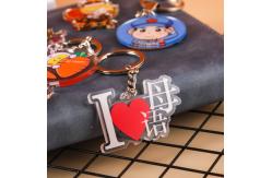 China Durable Acrylic Charm Keychain With Metal Ring And Cartoon Character Gravity Falls Print supplier