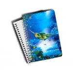 0.6mm Thickness Plastic Cover Spiral 3D Lenticular Notebook 80 Pages A4/A5/A6 Size for sale