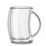 Espresso Double Wall Glass Cup Safe To Touch With Handle Unique Design for sale