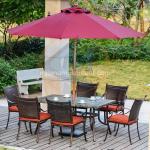 Commercial / Private Outdoor Parasol With Marble Base Wind Resistant for sale