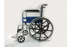 China Solid Castor Folding Steel Wheelchair Fixed Armrest And Footrest supplier