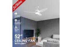 China White Ceiling Fan With Light Dimmable Quiet High Speed Remote Control supplier