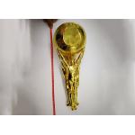 Shiny Gold Plated Custom Trophy Cup With The Statue Holding The Ball Design