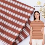 Good Texture Ramie Striped Cotton Jersey 190gsm Knit Combed Cotton Fabric For Casual Shirt for sale