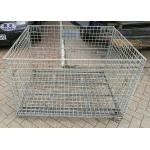 Industrail Wire Mesh Pallet Cages , Warehouse Folding Wire Mesh Storage Boxes for sale