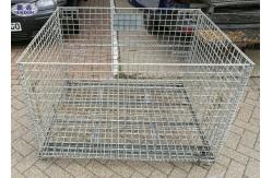 China Industrail Wire Mesh Pallet Cages , Warehouse Folding Wire Mesh Storage Boxes supplier