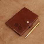 Lined Travel Journal Notebook / Personalised Leather Diary With Buckles for sale
