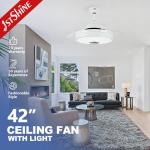 WiFi Control 6 Speeds 35W retractable fan light With Hidden Blade for sale