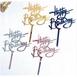 Creative Acrylic Vertical Happy Birthday Cake Topper Happy Birthday Cupcake Toppers