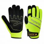 Waterproof Hysafety Mechanics Wear Gloves Medium Duty Hi Vis Green Spandex Back for sale