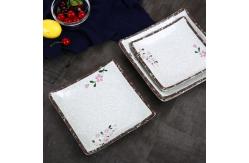 China Rectangular Melamine Dinner Plates -20C 120C Temperature Tolerance supplier