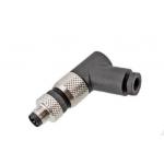 Waterproof M8 Angled Plastic Plug with Screw Terminal IP67 3/4pin