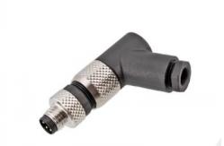 China Waterproof M8 Angled Plastic Plug with Screw Terminal IP67 3/4pin supplier