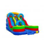 Brightly Colored Inflatable Slides With Blue Arched Structures for sale