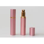 Pink Engraved Glass Travel Perfume Atomiser Bottles 12ml Rectangular Shape for sale