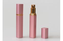 China Pink Engraved Glass Travel Perfume Atomiser Bottles 12ml Rectangular Shape supplier