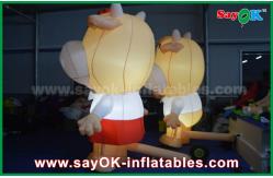 China Custom Animal Oxford Cloth Inflatable Cartoon Cattle Cow With LED Lighting supplier