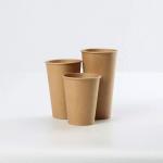 Hot Cold Drink Single Wall PE Coating Take Away 8oz Biodegradable Kraft Paper Cups for sale