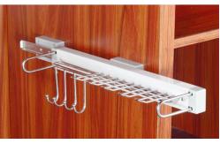 China Pull Out Trouser Hanger Rack Pants Drawer Holder With Damping Rail Adjustable supplier