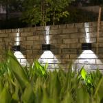 Powered IP65 Waterproof Solar Wall Light Lamp Pathway Decking Street For Landscape