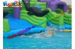 China Mini 15m Diameters Inflatable Water Parks Customized White With 680w Pump supplier