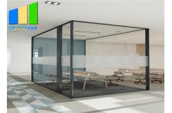 China 12MM Office Tempered Glass Partition Clear Glass Aluminum Frame Partition Wall supplier